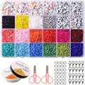 24Colors 6mm DIY Letter Beads Jewelry Clad Beads Necklace Set Kit